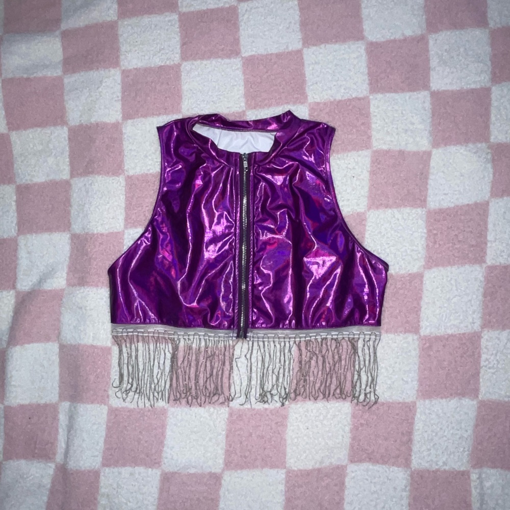 Metallic Purple Crop Top